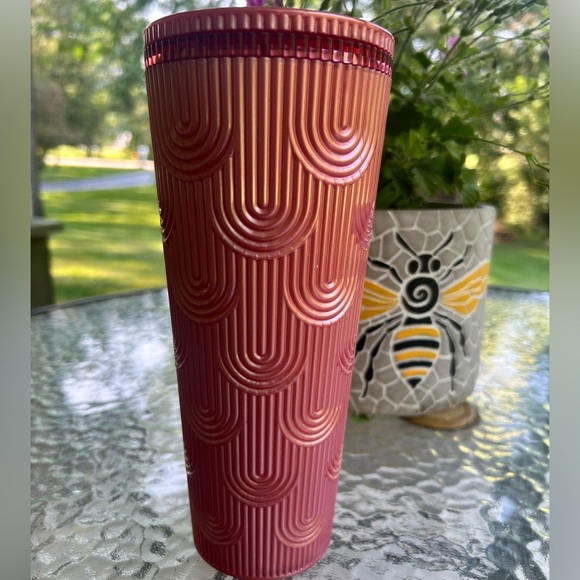 Starbucks pink Rose Shimmer Siren Mermaid Scales Venti  with Embossed Logo - Picture 3 of 4